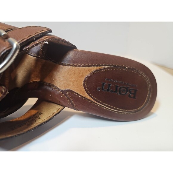 Born Slides Brown Leather Women Shoes Size 8 Medium - Picture 7 of 13